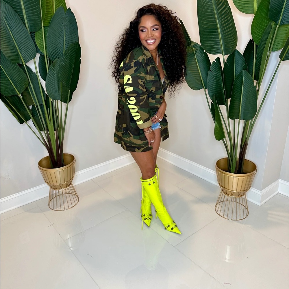 Neon and Camo Pressed Atl jacket